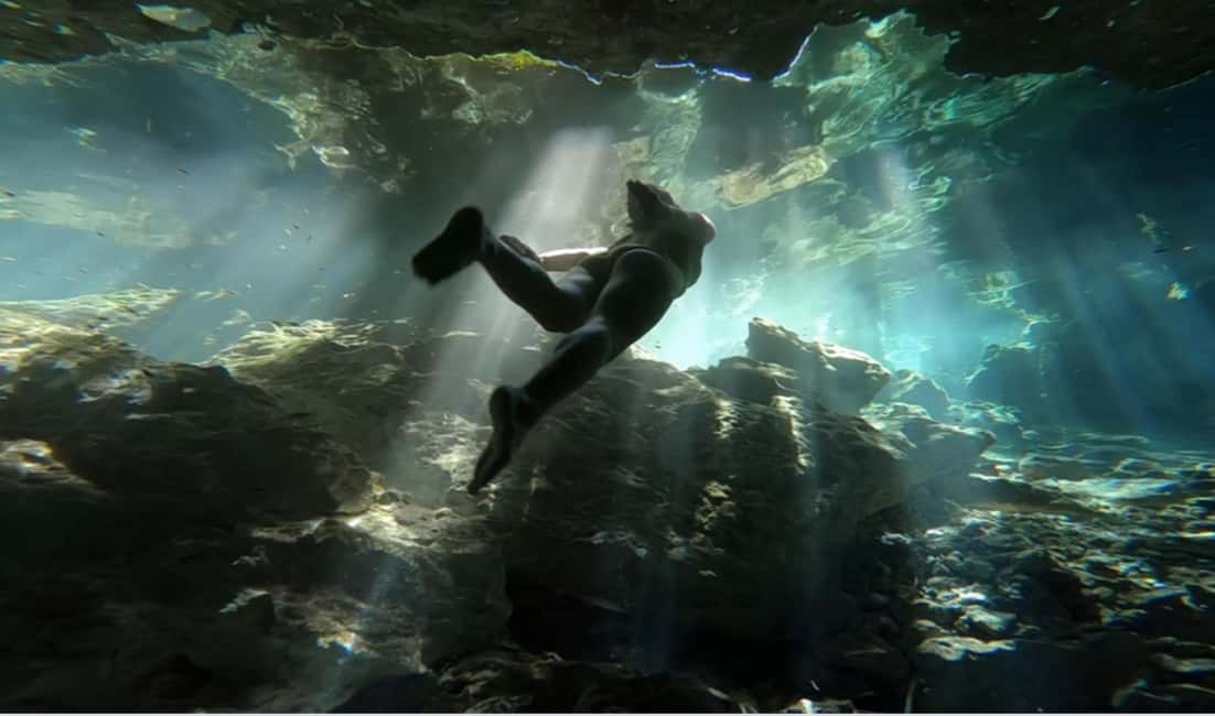 From Riviera Maya: Tulum, Cenote, & Akumal Turtle Swim Trip - Cenote Mariposa Swim and Lunch: Cooler Water, Big Views Underground