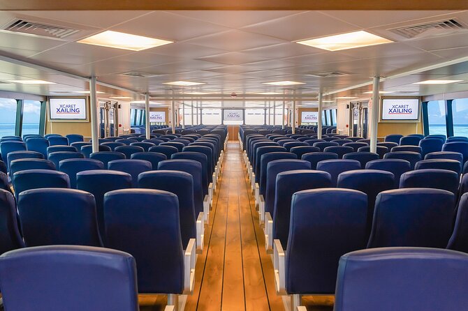 Luxury FERRY Xcaret: From Playa del Carmen to Cozumel - Seat and space planning for everyone, plus a real pet area