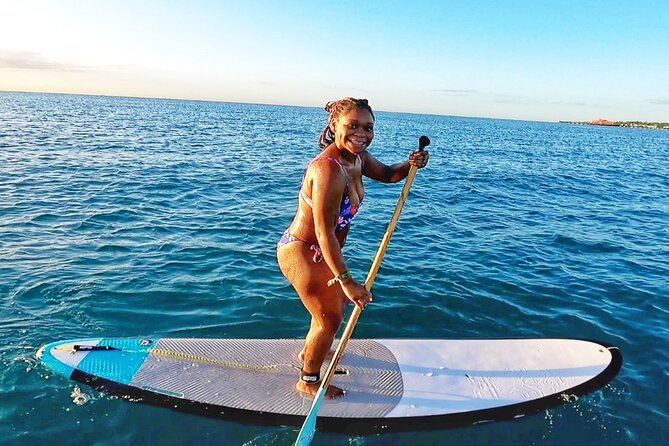 Morning Session - All Levels Paddleboard Group Caribbean Sea - Gear and coaching: how the instruction helps you stand (or at least feel steady)