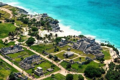 Small Group to Tulum Ruins Cenote Cave and Sea Turtles Snorkeling - Stop 1: Tulum Ruins Over the Caribbean With Guided Time and Water