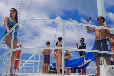 Tour to Cozumel by Catamaran with Snorkeling and Buffet Lunch - Your morning at Playa Mía: check-in and the ferry to Cozumel
